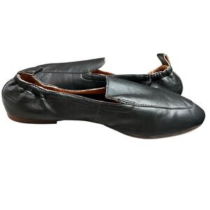 Lucky Brand Morissie Loafer Flats Shoes Women 6.5M Slip-On Leather Comfort Black